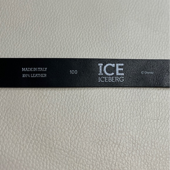 NWT -Ice Iceberg x Disney The Beagle Boys Men’s Leather Belt-Made in Italy-100cm - Picture 6 of 6
